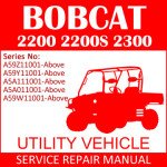 Bobcat 2200 2200S 2300 Utility Vehicle Service Manual PDF SN A59Z11001-A59W11001