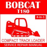 Bobcat T180 Compact Track Loader Service Manual PDF 4-in-1